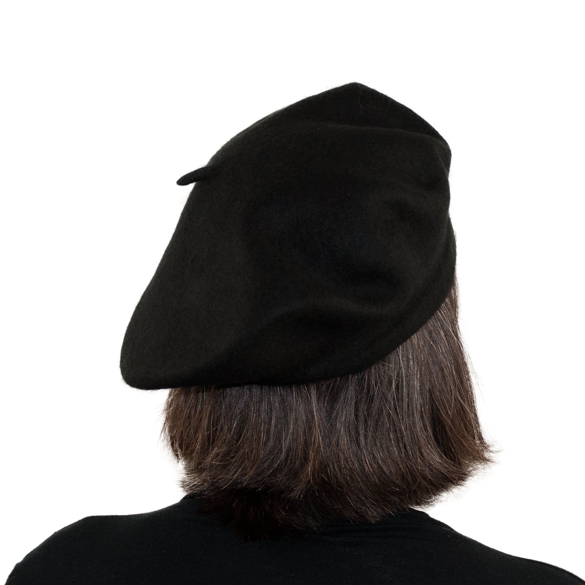 Vintage good black wool french beret Exposition NWT